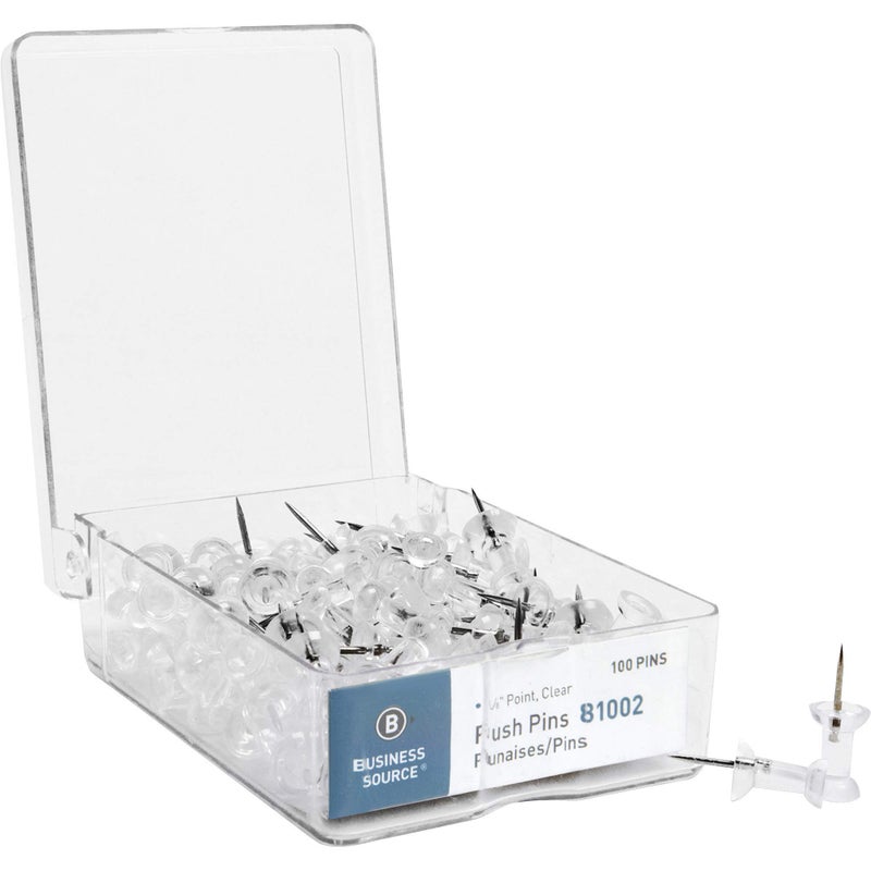 Business Source 1/2" Head Push Pins - Image 1